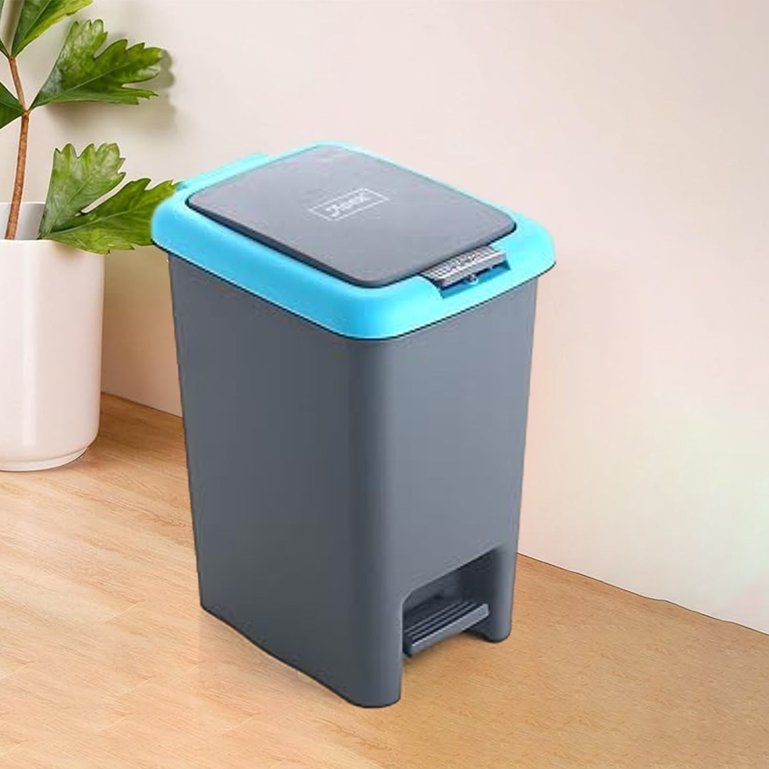 Apex Plastic Push N Pedal Dust Bin  Hands-free Operation Compact Design 6.5 Liters (1 Pc  Mix Color)