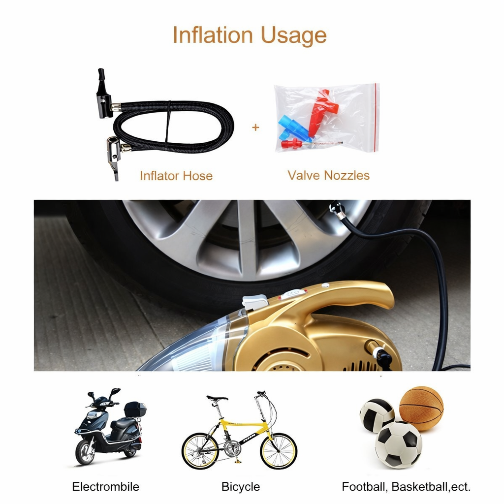 2 in 1 Car Vacuum Cleaner with Tyre Inflator
