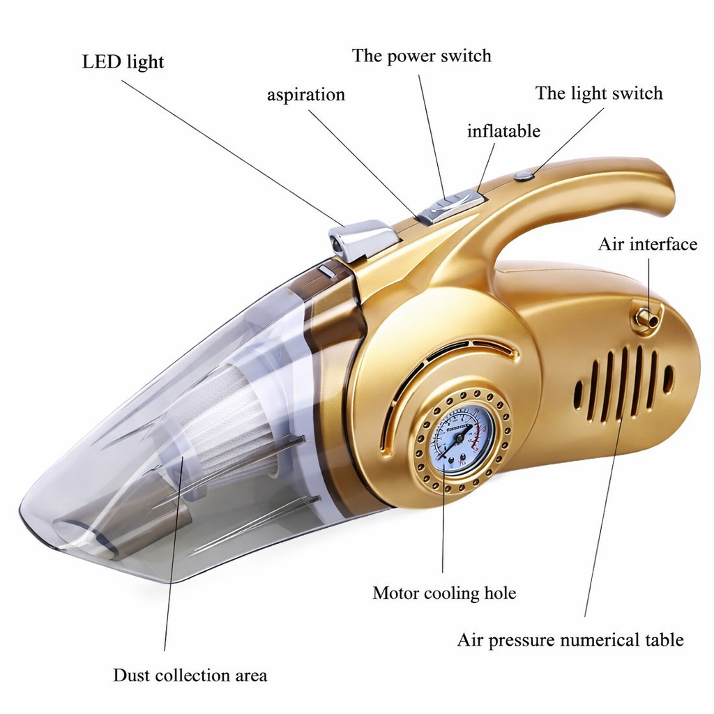 2 in 1 Car Vacuum Cleaner with Tyre Inflator