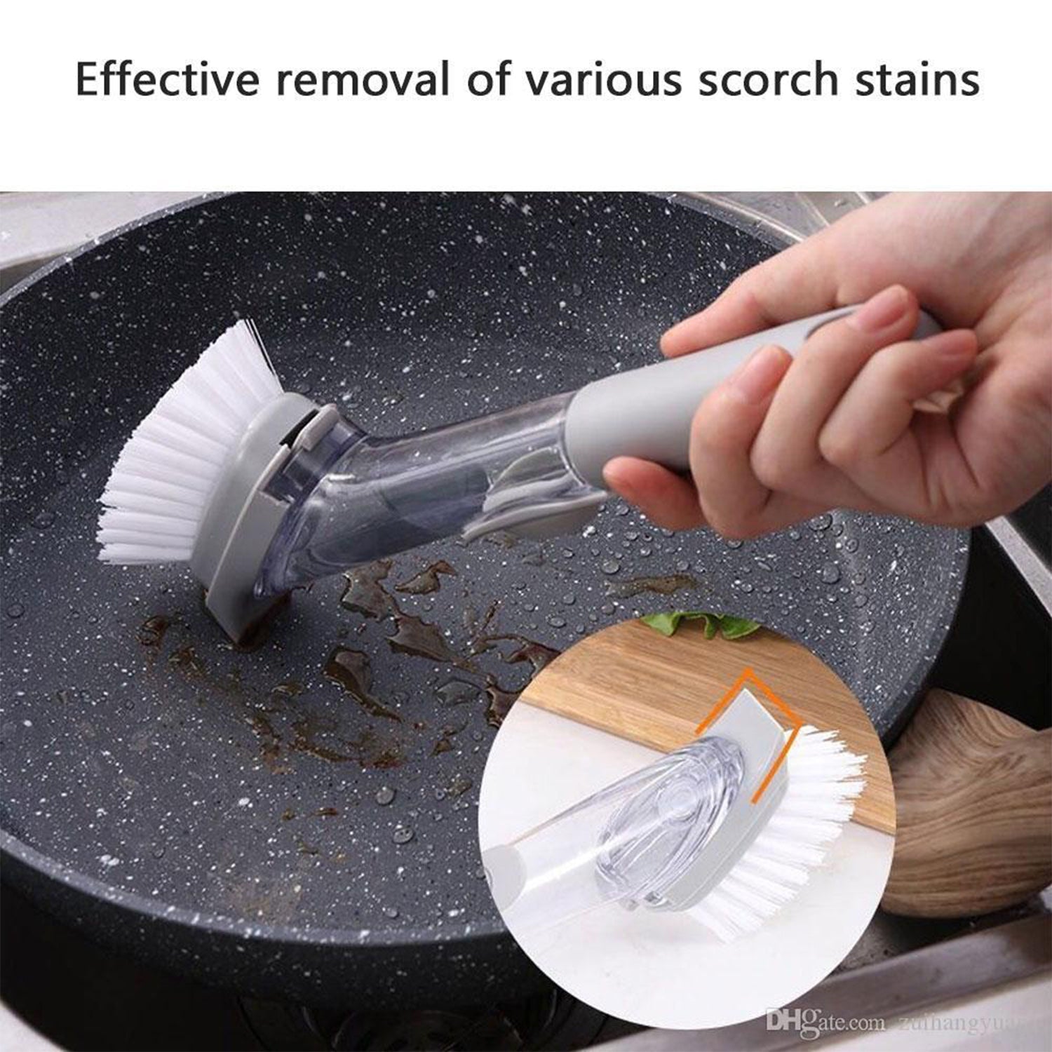 1271a 2-in-1 Dishwashing Brush Long Handle Wash Pot Brush Washing Dish